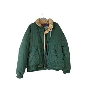 Vintage Green and Tan Puffer Jacket